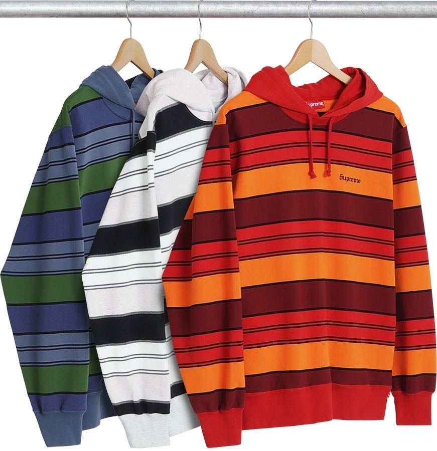 Striped Hooded Crewneck